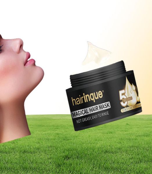 50ml hairinque tratamento mágico máscara de cabelo hidratante nutritivo 5 segundos reparos danos cabelo restaurar macio cuidados com o cabelo máscara7696566