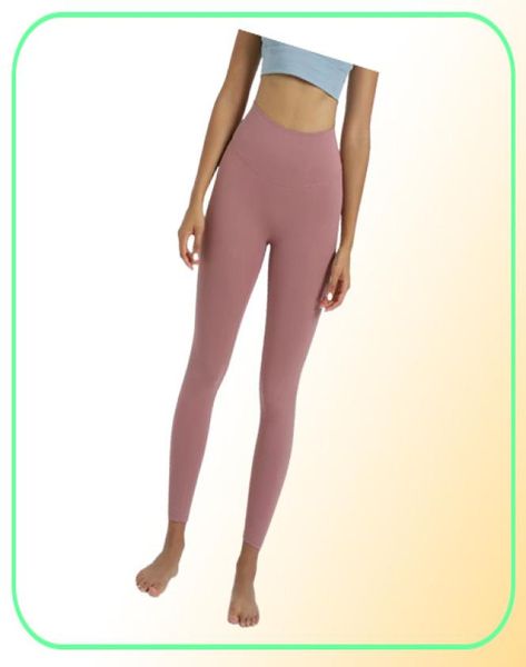 Cintura alta yoga alinhar leggings calças femininas fitness macio elástico hip elevador em forma de calças esportivas correndo treinamento senhora 29 cores2220224