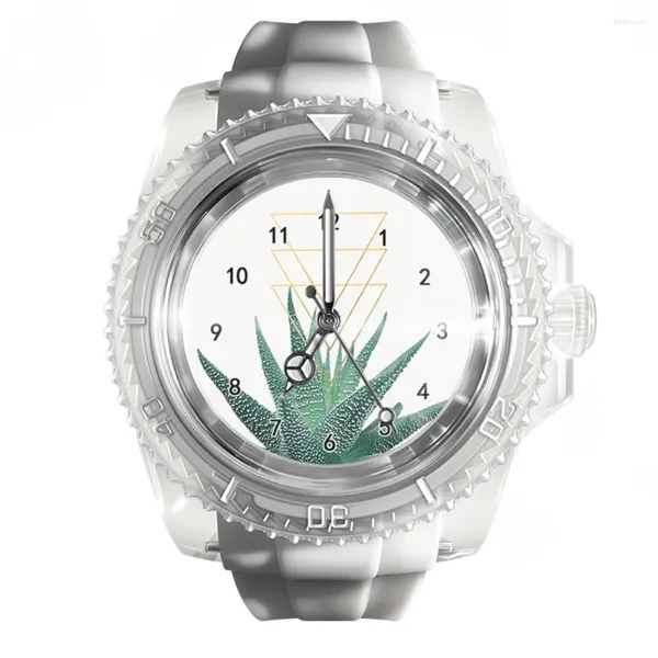 Relógios de pulso Silicone Transparente Relógio Branco Turquesa Geométrica Animal Homens e Mulheres Moda Tendência Relógios de Quartzo