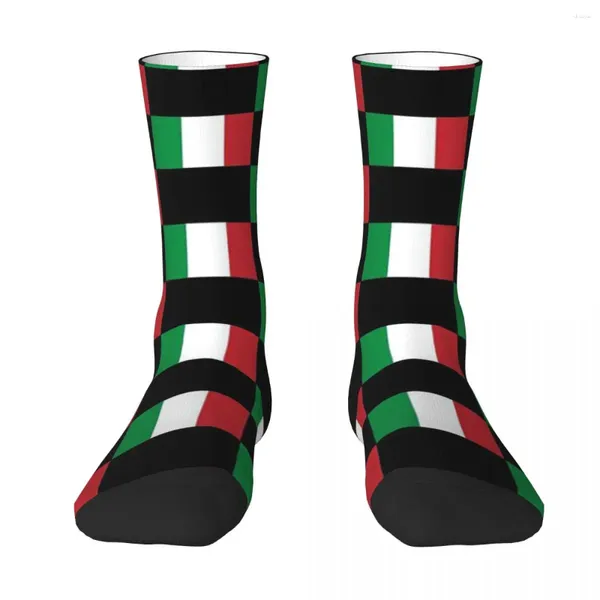 Chaussettes masculines All Seasons Crew Stockings Flag of Italie Harajuku Funny Hip Hop Long Accessoires pour hommes Femmes Cadeaux de Noël