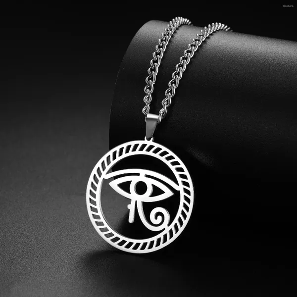 Catene LIKGREAT Collana con ciondolo Occhio di Horus per donna Uomo Girocollo con ciondolo in acciaio inossidabile egiziano antico Regali di gioielli vintage