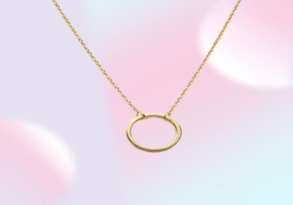 Collana con pendenti a cerchio semplice Collana con eternità Karma Infinity Collana con gioielli minimalisti in argento e oro Dainty Circle 9012364