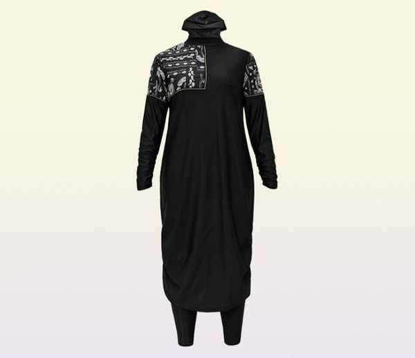 Hijabs Ankunft Stilvolle muslimische Badebekleidung 3-teiliger langer Robe-Badeanzug Muslimah-Badeanzug Islamisch 2209239614632