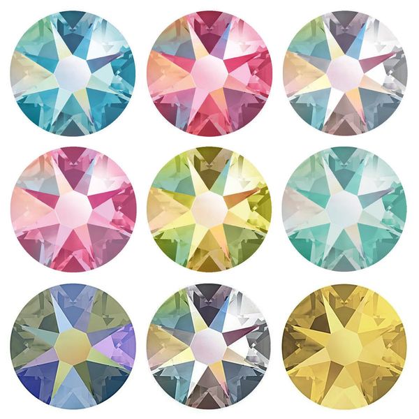 SW Colors Effect Color 8big 8small Facets NO Fix s Glass Nail Art per vestiti Decorazione di indumenti 240106