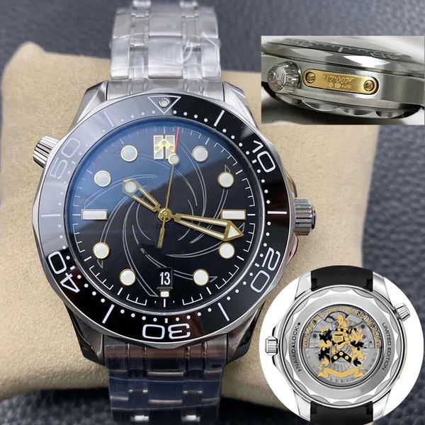 U1 Top AAA Lunetta in ceramica Top Quality 50th Limited Orologio da uomo di lusso World Time Movimento meccanico automatico Skyfall Sea Blue Orologi da polso all'ingrosso Montre De Luxe