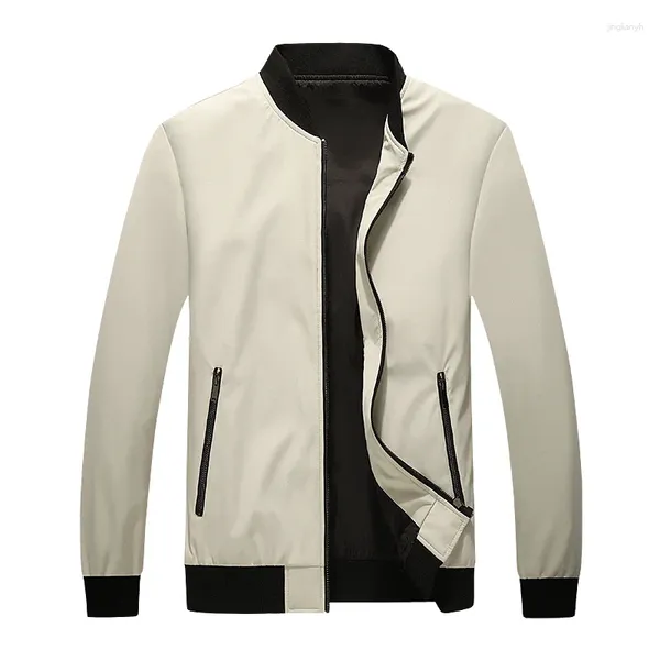 Männer Jacken Frühling Herren Jacke 2024 Casual Männer Bomber Feste Mäntel Windjacke Streetwear Mode Dünne Mantel Oberbekleidung M-5XL