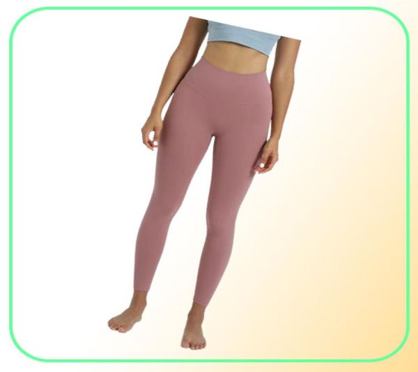 Cintura alta yoga alinhar leggings calças femininas de fitness macio elástico hip elevador em forma de calças esportivas correndo treinamento senhora 29 cores 6799681