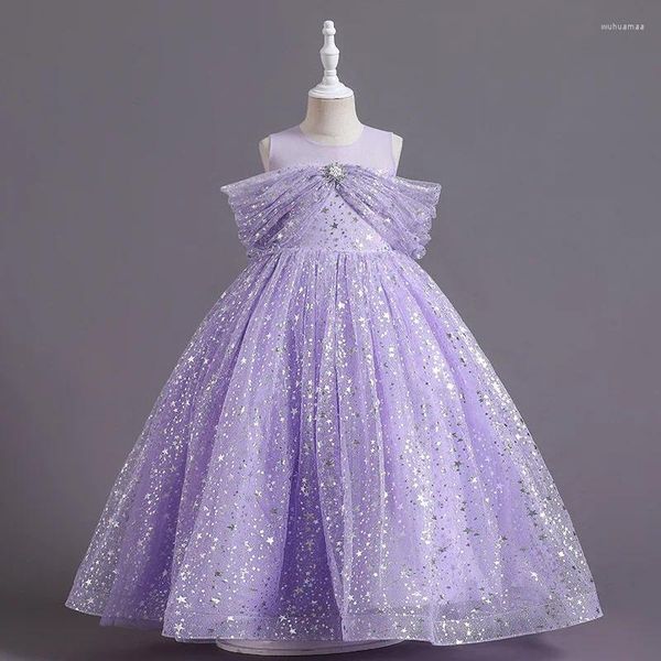 Mädchenkleider für kleine Mädchen, glitzerndes Prinzessinnenkleid für Kinder, lang, für den Abschlussball, für den Garten, schulterfrei, Tüllkleid für Kinder, formeller Abend, elegant, Weihnachten