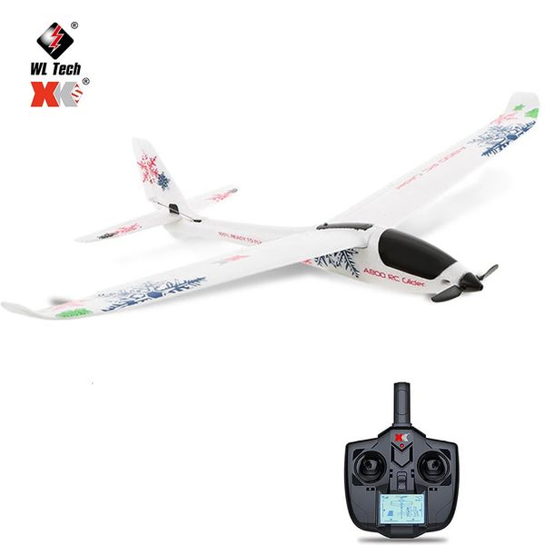 Wltoys XK A800 4CH 3D6G System RC Airplano Controle Remoto Conjunto de planadores com transmissor 2.4g Futaba RTF Glider 240106