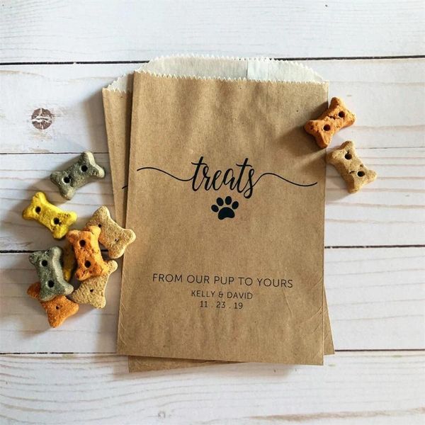Confezione regalo 25 sacchetti per dolcetti per cani da matrimonio FODERATI - Sacchetto per bomboniere per biscotti per animali domestici
