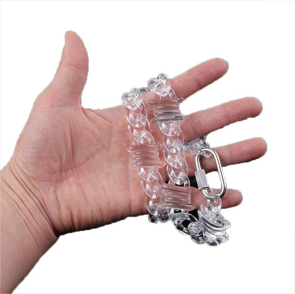 Punk Transparent Acryl Kette Schloss Halskette Für Männer Frauen Harz Klar Spike Kragen Anhänger Mode Schmuck Ketten3776645