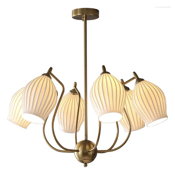 Lâmpadas pendentes de luxo lustres metal luz ouro/cromo criativo sala estar quarto decoração suspensão lâmpada restaurante cerâmica hanglamp