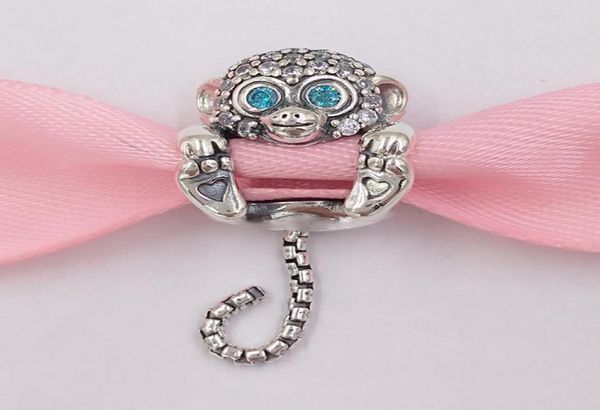 Andy Lewel Authentischer 925er Sterling-Schmuck, Silberperlen, funkelnder Affen-Charm, passend für Armbänder und Halsketten im europäischen Stil, 6679677