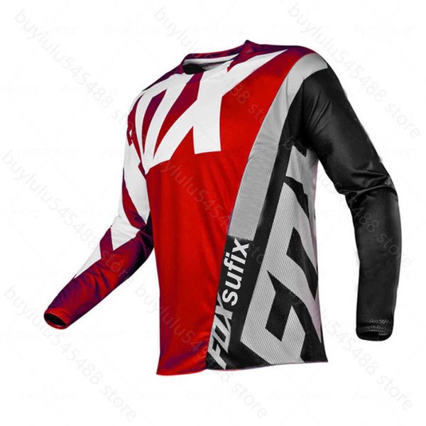 2024 T-shirt moda Mountain Bike Suit Foxx T-shirt da uomo Sufix Ciclismo Quick Dry Motocross Downhil Mountain Dh Camicia traspirante Mx Moto Ropa Mtb T-shirt