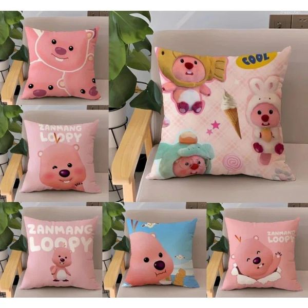 Cuscino in spugna Cover Cartoon Decor 45x45cm Casa di lusso Semplice Camera dei bambini Stampato Breve peluche Anime Kawaii G3002