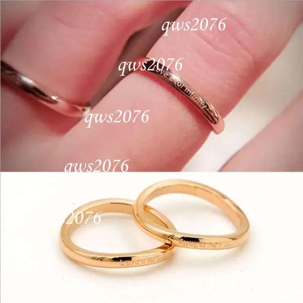 Designer-Ring, neuer Stil, Damen-Charm, Liebe, unendlich, speziell geformt, gebogen, OL, Save Personality, Mädchen-Schwanz, Roségold