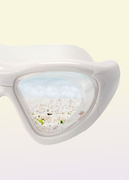 Schwimmbrille, großer Rahmen, mit Ohrstöpsel, transparente HD-Brille, Anti-Beschlag-Silikon, wasserdicht, für Herren und Damen, Schwimmbrille für Erwachsene, 2372302