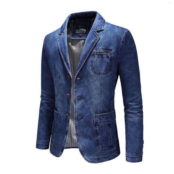 Erkekler Takım 2024 Denim Suit Bahar ve Sonbahar Ceketleri Küçük Giysiler