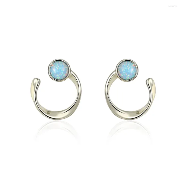 Ohrstecker Vintage ovaler Opal für Frauen 2024 Trend Kaffee vergoldet Ohrring Schmuck Frau Weihnachtsgeschenk