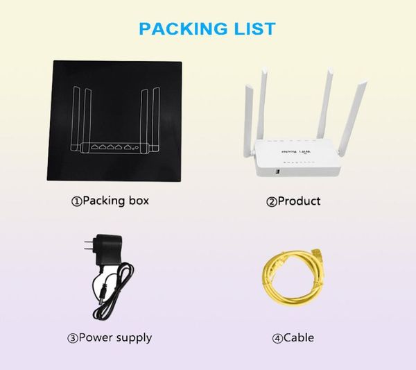 Roteadores WE1626 Rede sem fio interna de longo alcance 12V 1A Plug Porta USB e antenas externas MT7620N openVPN 300Mbps WiFi 2211037531309