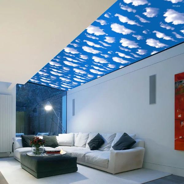 Adesivos de parede céu azul nuvens brancas adesivo para crianças bebê quarto teto arte mural decoração de casa auto-adesivo cartaz de chão