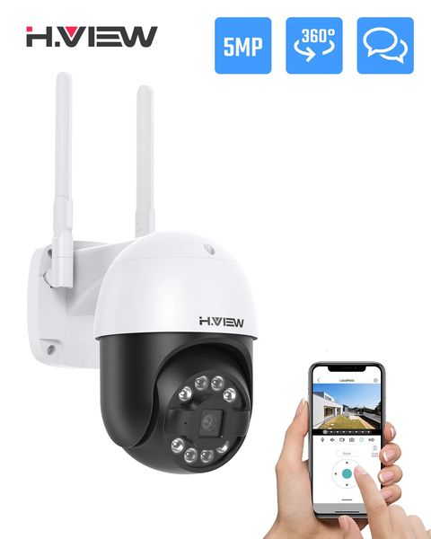 HVIEW 5MP PTZ IP-камера Wi-Fi Открытый AI Обнаружение человека Аудио 1080P Беспроводная безопасность CCTV P2P RTSP 4-кратный цифровой зум 240106