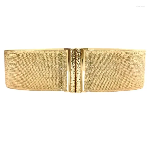 Cinture Cintura larga femminile Moda Elastic Gold Waspie Abito universale Accessori decorativi Cintura glitterata