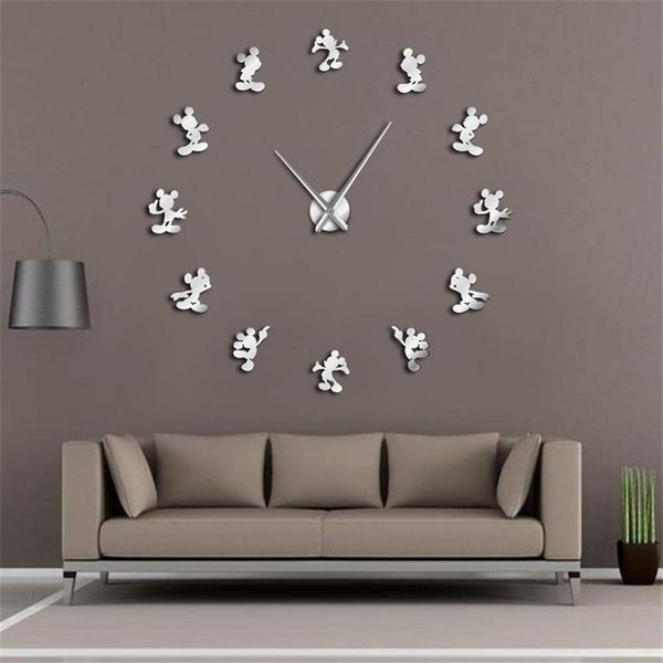 Clássico dos desenhos animados design moderno anime temático mouse cozinha diy relógio de parede 3d saat reloj de pared relógio presente de inauguração quarto dos miúdos y238k