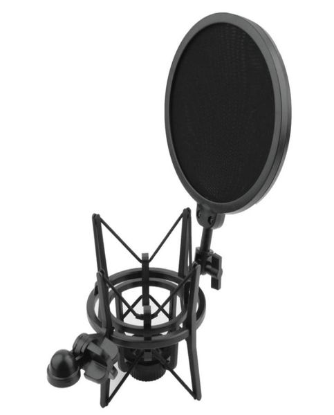 Neuer Mikrofon-Stoßdämpfer-Ständerhalter mit integriertem Pop-Filter-Bildschirm, professionelle Mikrofon-Stoßdämpferhalterung2227384