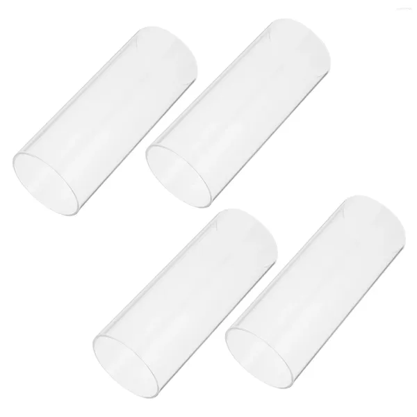 Titulares de vela 4pcs titular de vidro transparente tampa de tubo artesanal copos criativos mangas de casamentos decoração de festas (15 cm)