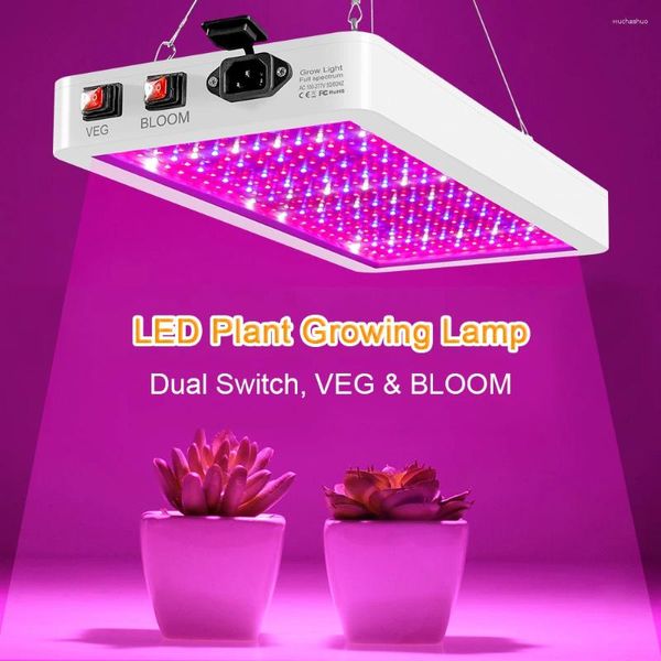 Grow Lights 2000W Light Light para plantas internas de espectro completo veg e switch dual switch Bloom IP65 Planta de suspensão à prova d'água Lâmpadas de cultivo