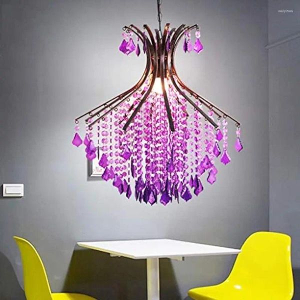 Люстры европейские креативные лампы красивые фиолетовые кафе-рестораны классический потолочный светильник