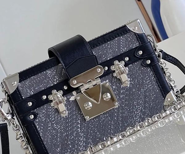 Denim el çantası kadın moda tasarımcı çantası kozmetik kasa üst ayna kalitesi lüks timsah deri kertenkele crossbody çanta