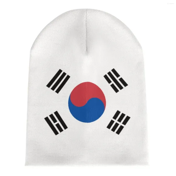 Berets Nation Südkorea Flagge Land Strickmütze für Männer Frauen Jungen Unisex Winter Herbst Beanie Cap Warme Motorhaube