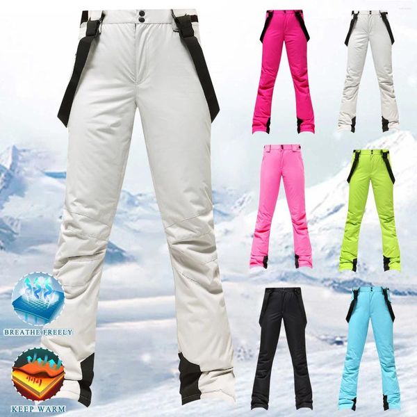 Damenhose, Damen-Ski-/Schneehose, leichte Berg-Latzhose aus Baumwolle, Thermohose für Damen