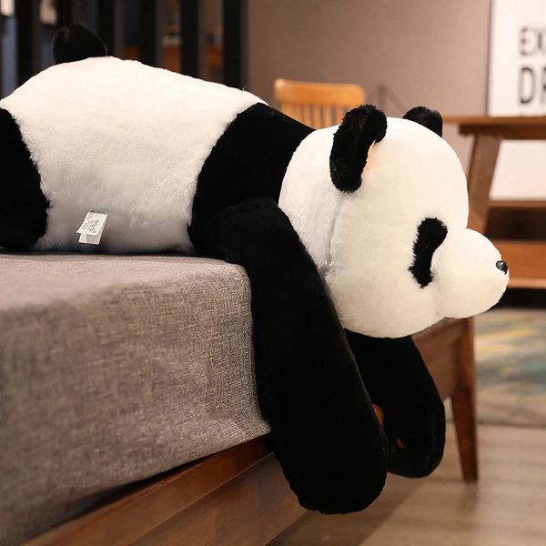 60 cm 120 cm panda gigante peluche giocattoli morbido cuscino per il sonno animale del fumetto orso bambola di pezza classica per bambini compleanno regali di natale 240106