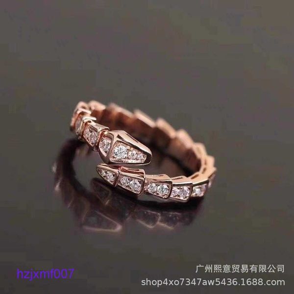 Kb6p designer bvlger banda anéis baojia isn vento feminino minoria diamante cobra osso anel de abertura luz luxo masculino e amantes