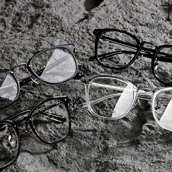 Óculos de sol quadros moda puro acetato homem óculos óptico óculos leitura mulher personalizado olho Gms-647