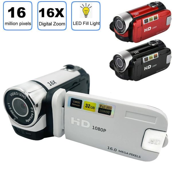 16 MP HD-Digitalkamera, 1080P-Vollvideo-Camcorder, 270-Grad-Drehbildschirm, 16-facher Nachtsicht-Zoom, Aufnahmekamera 240106