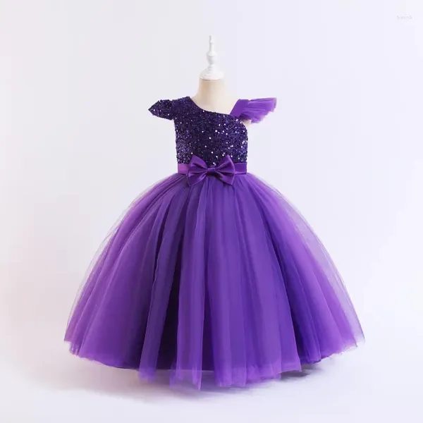 Mädchen Kleider Ältere Mädchen Party Kleid Kleidung Pailletten Lange Tüll Prinzessin Prom Kostüm Für Jugendliche Glänzend Eine Schulter Abend Vestido