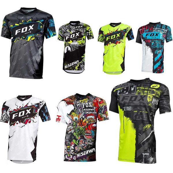 2024 Moda T-Shirt Dağ Bisikleti Takım Foxx Erkek Tişörtleri Erkekler Yokuşuk Yarasa Mountain T-Shirts MTB Offroad DH Motosiklet Motokros Sportwear P3ST