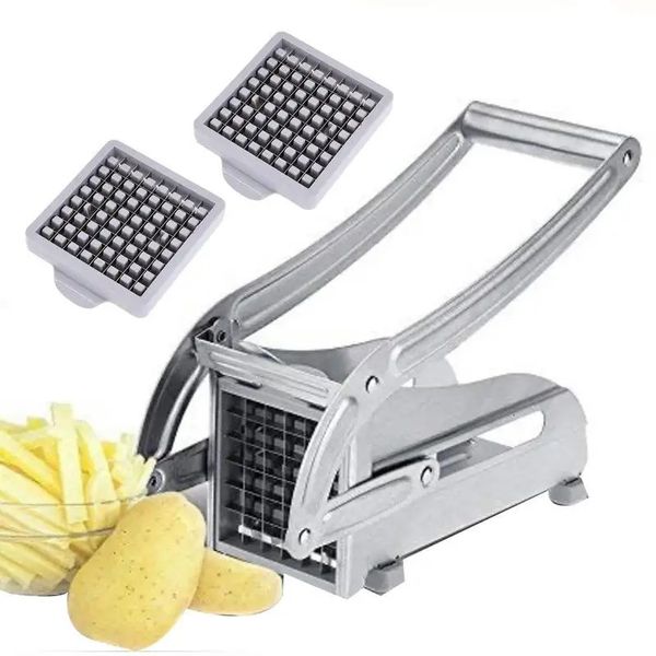 Patatine fritte per la casa in acciaio inossidabile Patatine fritte Strisce Affettatrice Taglierina Chopper Chips Macchina per fare utensili Patatine fritte per tagliare le patate 240106