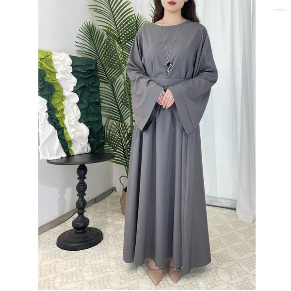 Abbigliamento etnico Modesto Abaya Donna Musulmana Pianura Abiti lunghi lunghi Turchia Preghiera Caftano Abito arabo islamico Dubai Eid Party Ramadan Femme