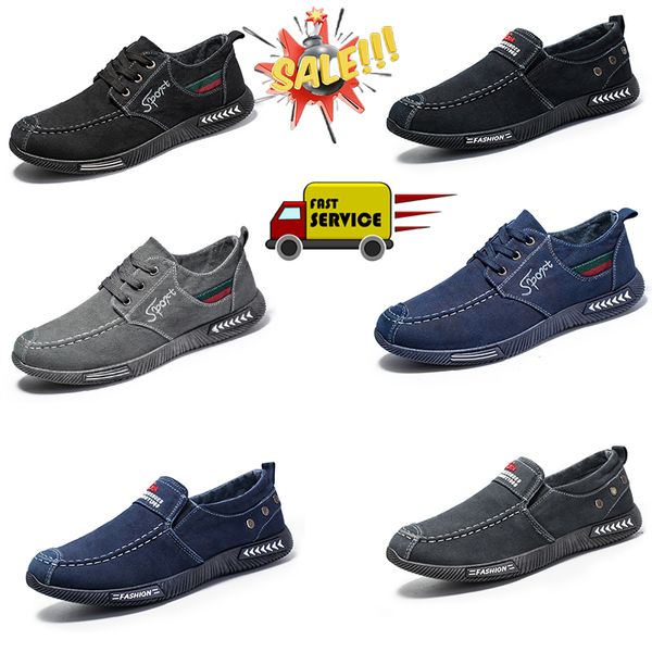 Qualidade masculina respirável sapatos casuais hombre jeans lona moda apartamentos mocassins alpercatas sola macia tênis eur39-44