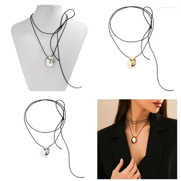Ожерелья с подвесками, элегантная длинная цепочка на шею, регулируемая веревка, колье на ключицу, геометрические яйца, шейные цепочки, ювелирные изделия для женщин, Прямая поставка