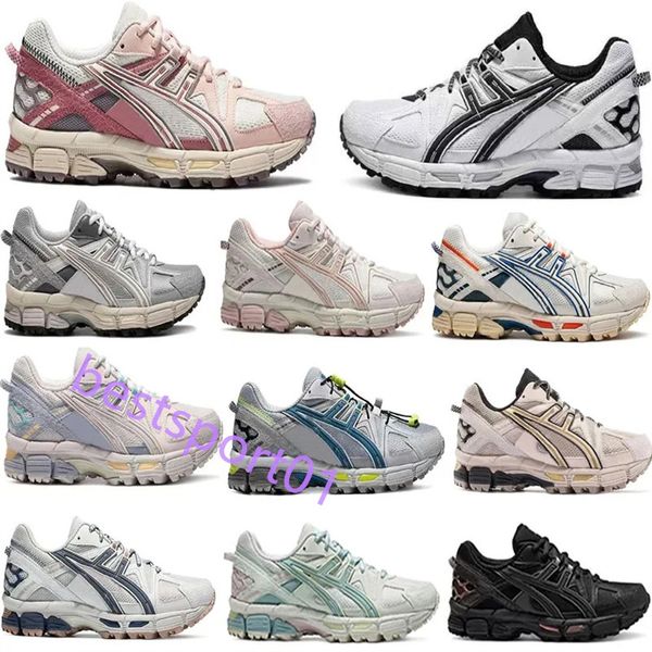 Moda Running Shoes Gel Kahana8 Baixo Top Retro Atlético Homens Mulheres Treinadores Esportes Ao Ar Livre Tênis Obsidian Cinza Creme Branco Preto Ivy Outdoor Trail Sneakers B3