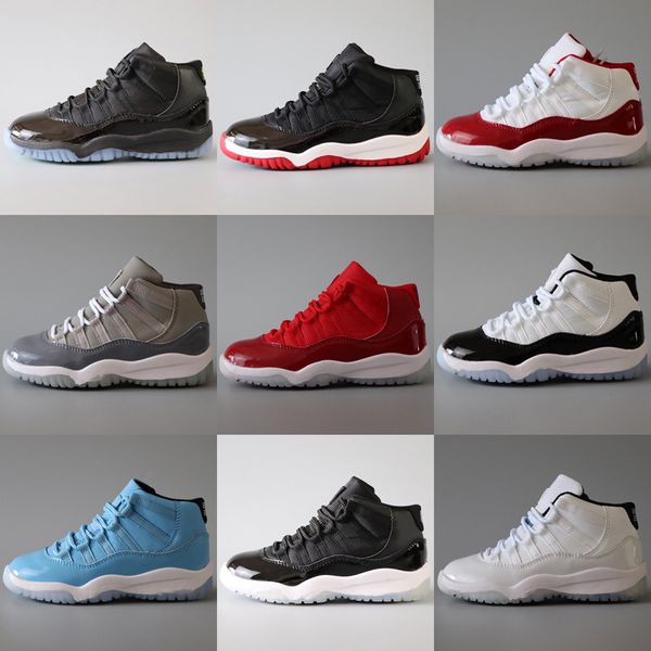 Crianças bebê Big Kid tênis de basquete 11 11s XI Cherry Bred Cool Grey Concord Unc Win Like para crianças meninos meninas crianças jovens tênis júnior 72-10 tamanho 25-37