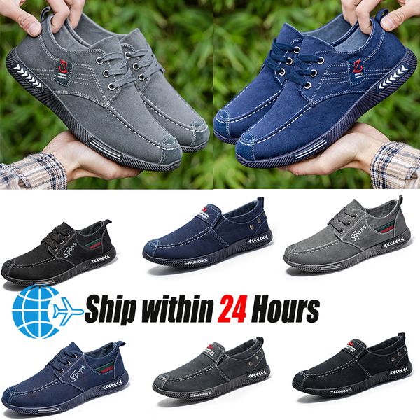 Homens de alta qualidade respirável sapatos casuais hombre jeans sapatos de lona moda apartamentos mocassins alpercatas masculino sola macia tênis 39-44