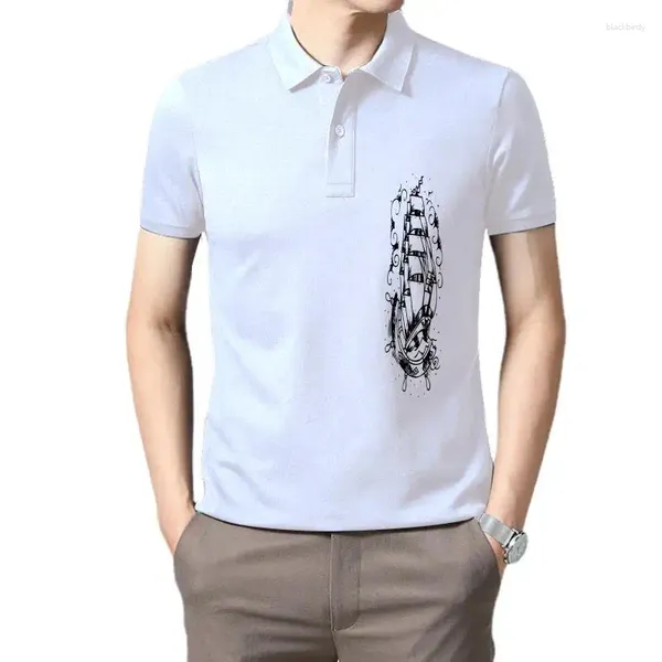 Polo da uomo Classic Ship Maritime Sailinger Boat Pirate Tattoo Body Art Ink T Shirt Tee