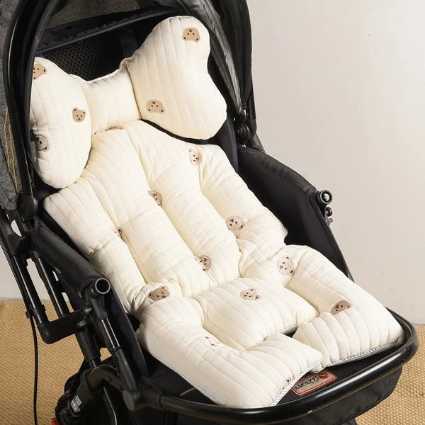 Подушка сиденья для детской коляски для автомобиля Puchair Liner Mat из утолщенного хлопка Дышащая тележка Матрас для новорожденных Аксессуары для колясок 240106